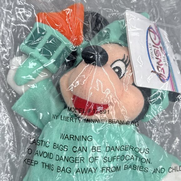 Minnie Mouse NY Liberty The Disney Store Bean Bag 10" Stuffed Toy Animal - Picture 2 of 7